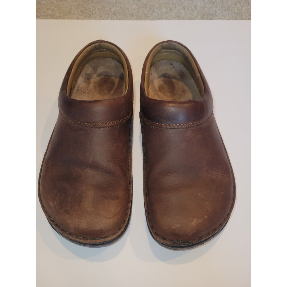 Birkenstock Footprints Brown Leather Slip-On Clog Cushioned Comfort Women 7 M